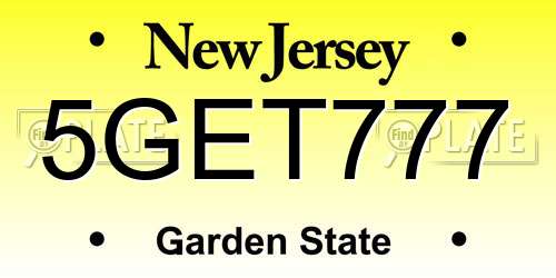 5GET777 New Jersey License Plate
