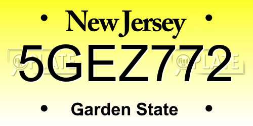 5GEZ772 New Jersey License Plate