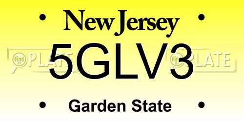 5GLV3 New Jersey License Plate