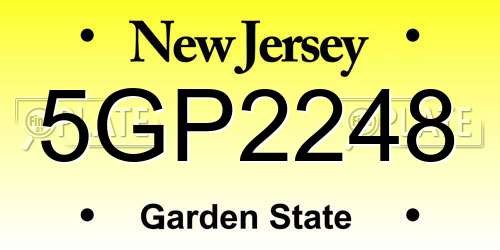 5GP2248 New Jersey License Plate
