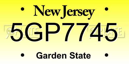 5GP7745 New Jersey License Plate