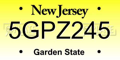 5GPZ245 New Jersey License Plate