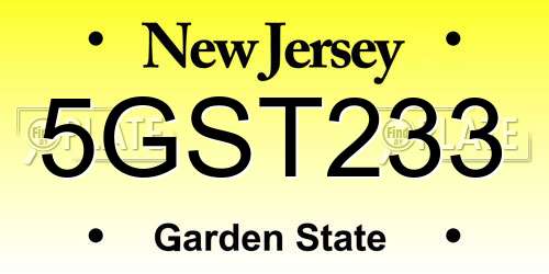 5GST233 New Jersey License Plate