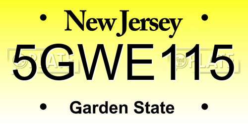 5GWE115 New Jersey License Plate
