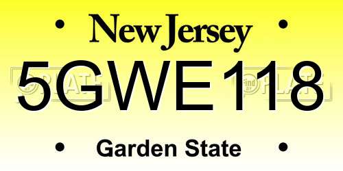 5GWE118 New Jersey License Plate
