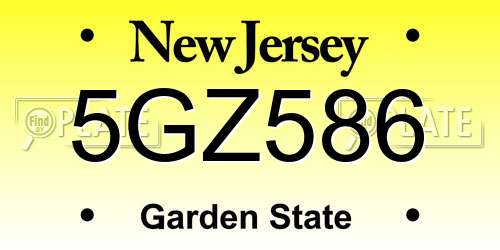 5GZ586 New Jersey License Plate