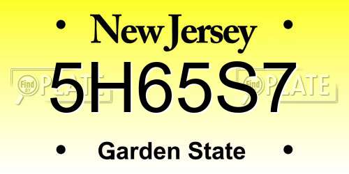 5H65S7 New Jersey License Plate