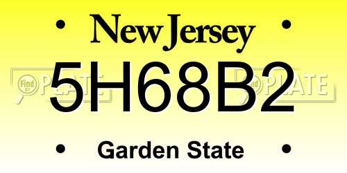 5H68B2 New Jersey License Plate