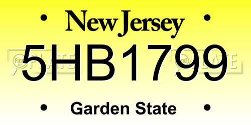 5HB1799 New Jersey License Plate