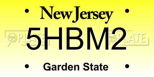 5HBM2 New Jersey License Plate