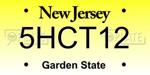5HCT12 New Jersey License Plate
