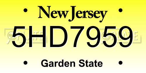 5HD7959 New Jersey License Plate