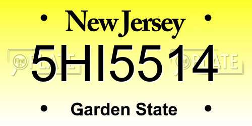 5HI5514 New Jersey License Plate