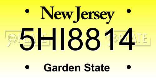 5HI8814 New Jersey License Plate