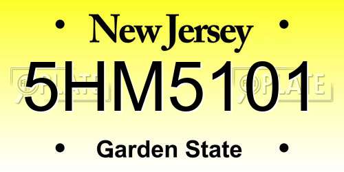 5HM5101 New Jersey License Plate