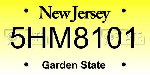 5HM8101 New Jersey License Plate