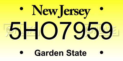 5HO7959 New Jersey License Plate