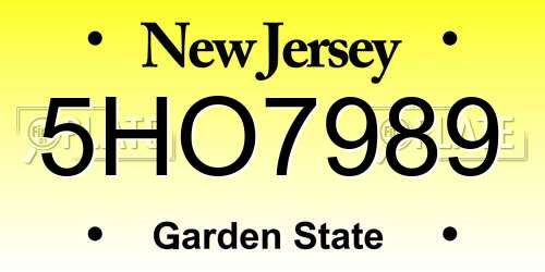5HO7989 New Jersey License Plate