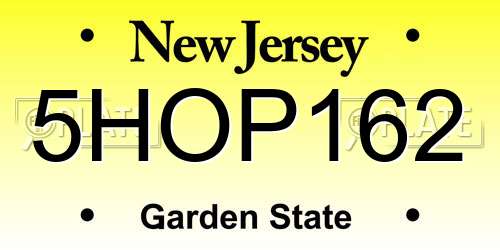 5HOP162 New Jersey License Plate