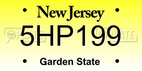 5HP199 New Jersey License Plate
