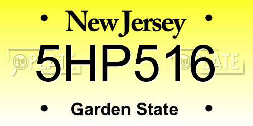 5HP516 New Jersey License Plate