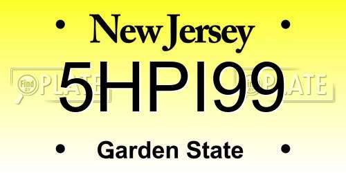5HPI99 New Jersey License Plate