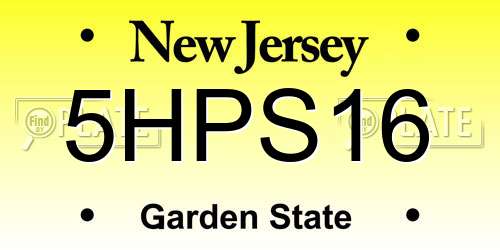 5HPS16 New Jersey License Plate