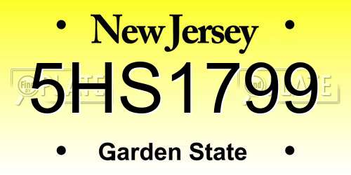5HS1799 New Jersey License Plate