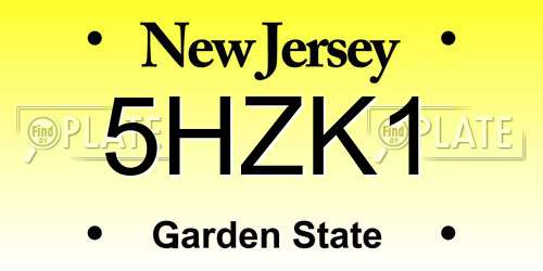 5HZK1 New Jersey License Plate