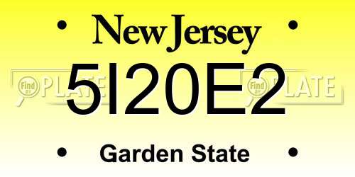5I20E2 New Jersey License Plate