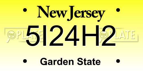 5I24H2 New Jersey License Plate