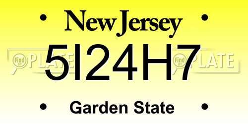 5I24H7 New Jersey License Plate