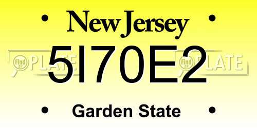 5I70E2 New Jersey License Plate