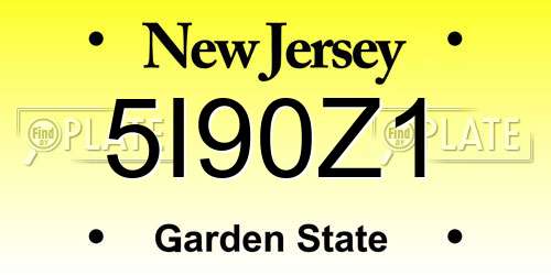 5I90Z1 New Jersey License Plate