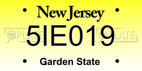 5IE019 New Jersey License Plate