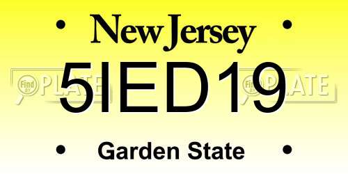 5IED19 New Jersey License Plate