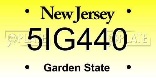 5IG440 New Jersey License Plate