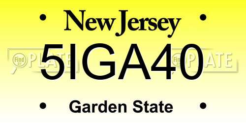 5IGA40 New Jersey License Plate