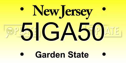 5IGA50 New Jersey License Plate