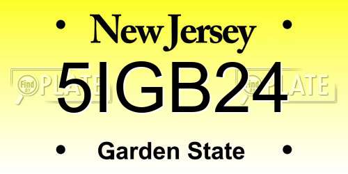 5IGB24 New Jersey License Plate