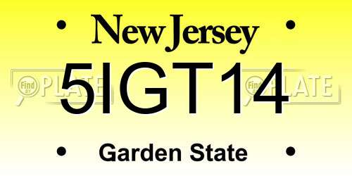 5IGT14 New Jersey License Plate