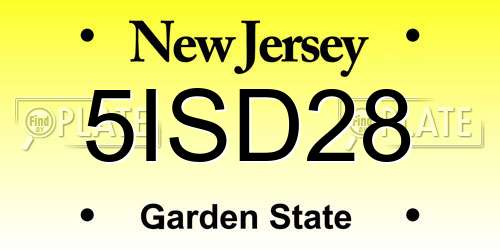 5ISD28 New Jersey License Plate