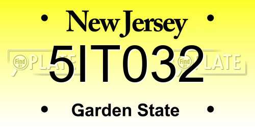 5IT032 New Jersey License Plate