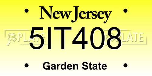 5IT408 New Jersey License Plate