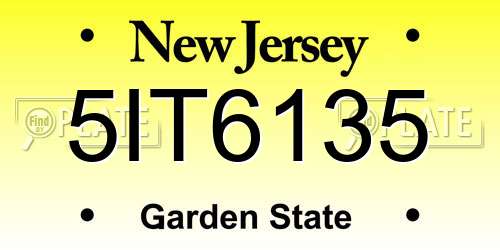 5IT6135 New Jersey License Plate