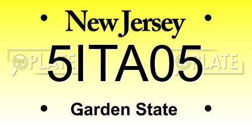 5ITA05 New Jersey License Plate