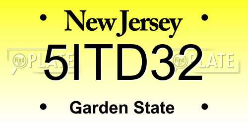 5ITD32 New Jersey License Plate
