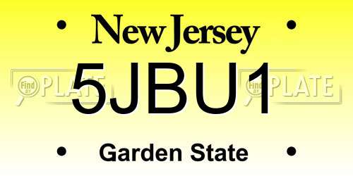 5JBU1 New Jersey License Plate