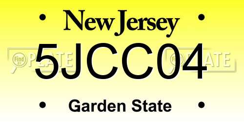 5JCC04 New Jersey License Plate