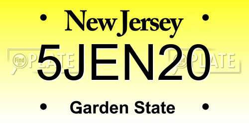 5JEN20 New Jersey License Plate